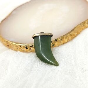 Green Jade Tooth Pendant
